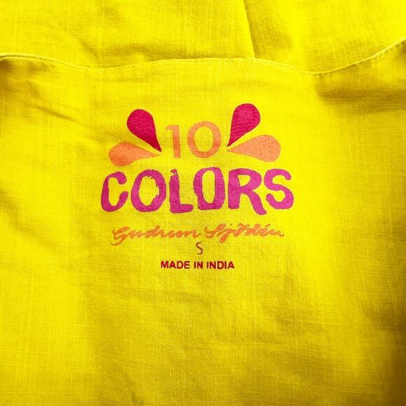 10 Colors Women's Yellow Button Front A Line Mini Dress Size S - Picture 3 of 4